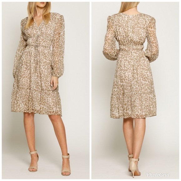 Walter Baker Faber V-Neck Dress Emerald Leopard 4 - Picture 1 of 10